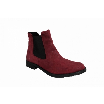 Eleganckie botki amarant dla szerszej stopy (Nr. 36)