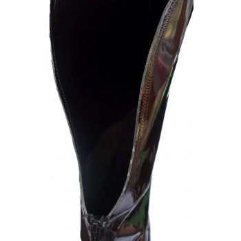 Ekskluzywne Kozaki Muszkieterki Latex, Czarne, 47cm