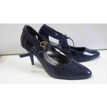Eleganckie czółenko granatowe na szpilce 9 cm - rozmiar 41