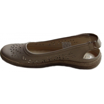 Eleganckie Sandałki Skórzane Beżowe 41cm