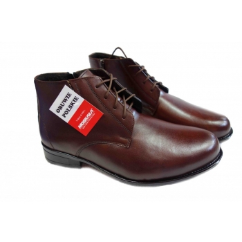 Trzewiki Męskie Szeroka Stopa Brąz 45