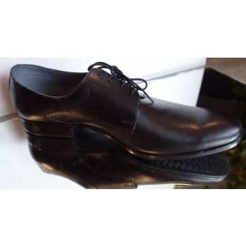Eleganckie półbuty skórzane - czarny 43