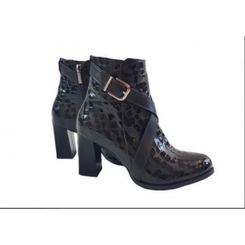 Czarne Skórzane Botki - szerokie tęgość G 1/2 - OBCAS 6cm (Rozmiar 42)