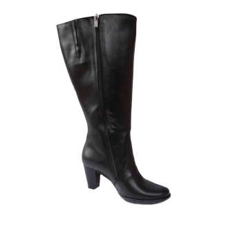 Eleganckie Kozaki Skórzane - Szeroka Cholewka 46cm - 41