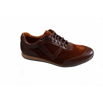 Buty sportowe skórzane brązowe 41
