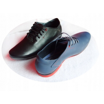Męskie Buty Skórzane CZARNE 44