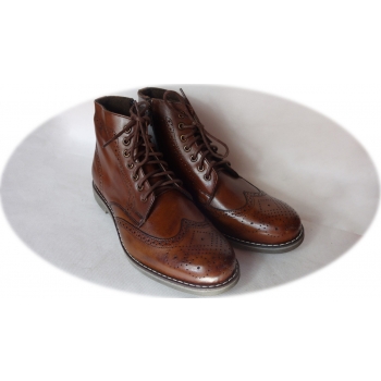 Eleganckie Sztyblety Skórzane Sznurowane 40