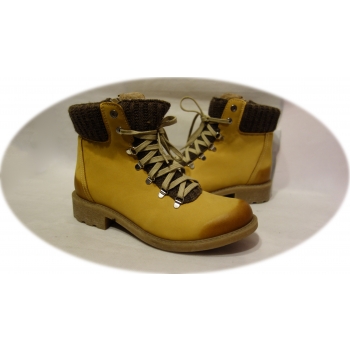 Eleganckie Trekingi Damskie, Musztarda, 37