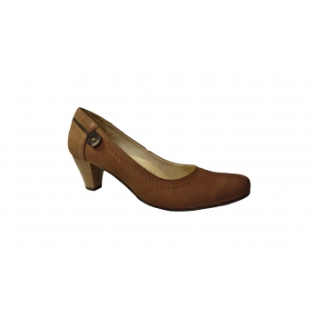 Eleganckie Czółenka Damskie Brąz Obcas 6,5cm - Rozmiar 38