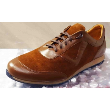 SKÓRZANE męskie buty sportowe brąz 43