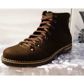 Eleganckie Trzewiki Męskie - Skóra Nubuk - Brąz - Wygodne