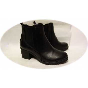 Botki damskie czarne, skóra licowa, obcas 5cm, roz. 36