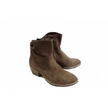 Kowbojki Skóra Welur Camel, Obcas 5cm, 38