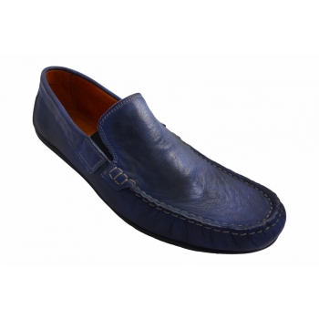 Buty męskie, skóra licowa, niebieskie - rozmiar 42