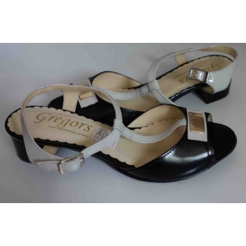 Eleganckie sandałki skórzane - Czarne, rozmiar 38