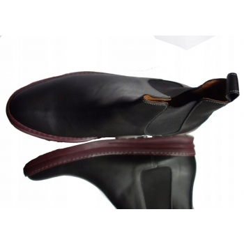 Skórzane Męskie Sztyblety Czarne 43