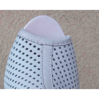 Eleganckie sandałki skórzane 8 cm obcas róż 40