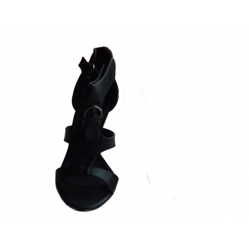 Czarne sandały gladiatorki na obcasie 9cm - roz. 40