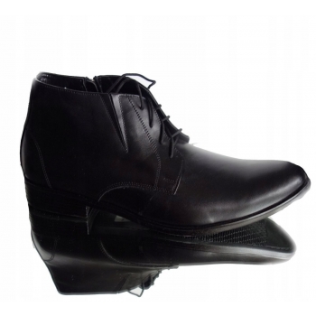 Skórzane Męskie Sztyblety Czarne 42