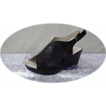 Sandały Damskie Skórzane Czarne 6,5cm - Nr.37