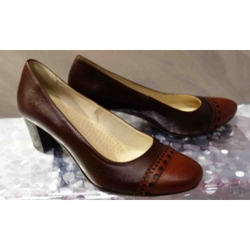 Eleganckie Czółenka Damskie Brąz 6 cm (Roz. 41)