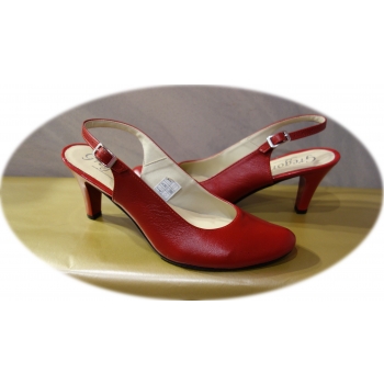 Sandals Skóra Damskiec Czerw Cz. 41