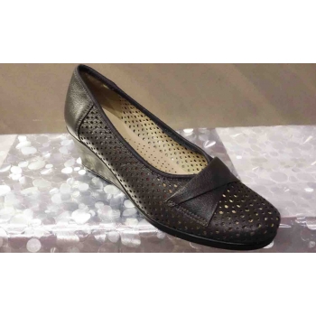 Eleganckie Czółenka Damskie z Koturnem 5 cm - Popiel (Nr.38)