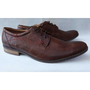 Męskie skórzane półbuty brąz 42