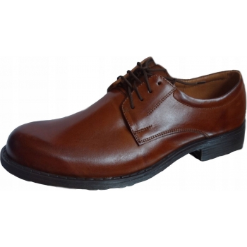 Męskie szerokie buty skórzane, rozmiar 39, brązowy