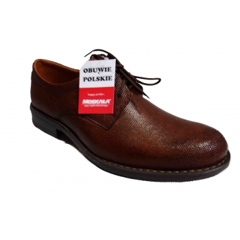 Eleganckie Skórzane Buty Męskie H Tęgość, Brąz 41