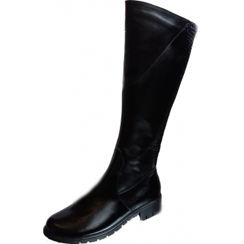 Kozaki Damskie Skóra CZARNE 45