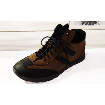 Sportowe buty skórzane męskie, brąz 44