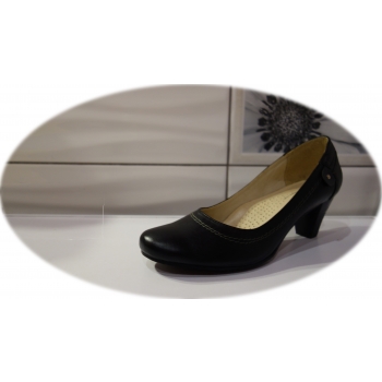 Eleganckie Czółenka Skórzane 41 c. czarne 5,5 cm