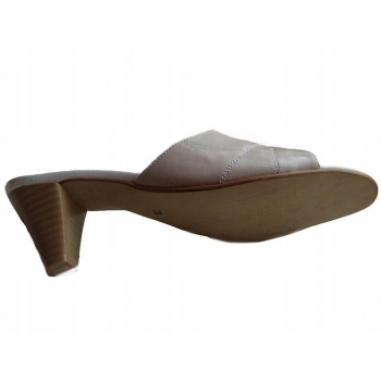 KLAPKI DAMSKIE z Naturalnej Skóry, OBCAS 6cm (Roz. 39)