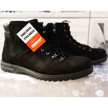 Nowa Kolekcja: Trzewiki Męskie Skórzane Nubuk Czarny 45