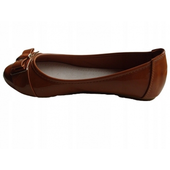 Baleriny Camelowe Skóra 39