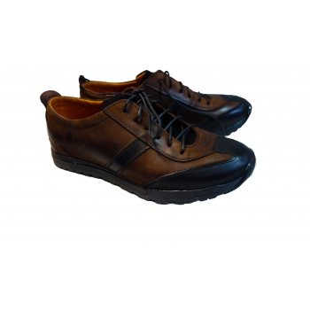 Eleganckie skórzane buty męskie, brąz 43