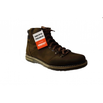 Męskie trzewiki skóra nubuk brąz wygoda 43