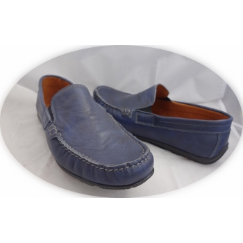 Buty męskie, skóra licowa, niebieskie - rozmiar 42
