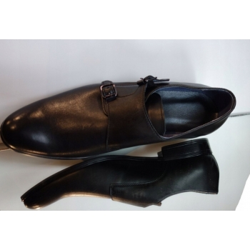 Eleganckie półbuty skórzane czarne - rozmiar 42