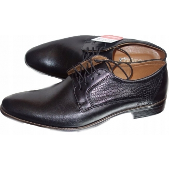 Eleganckie półbuty skórzane czarny 39