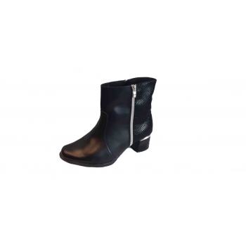 Elegantne skórzane botki - szeroka kostka - 30 cm - rozmiar 38