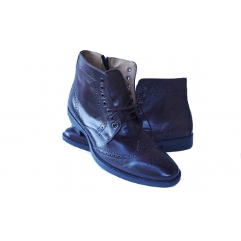 Męskie Skórzane Sztyblety Granatowe 42 cm