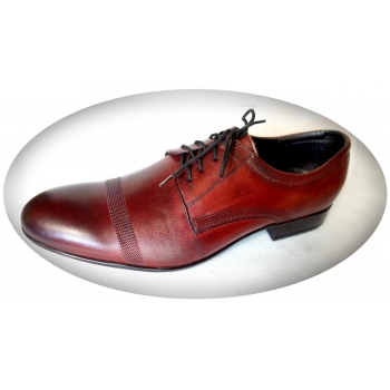 Męskie eleganckie półbuty bordo 41