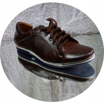 Buty Męskie Moskała Skóra Brąz 43