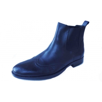 Eleganckie czarne sztyblety męskie, skóra naturalna, rozmiar 42