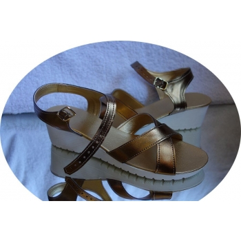 HIT SANDAŁY ZŁOTE H SKÓRZANE 41