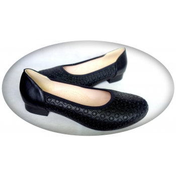 Eleganckie Czarne Skórzane Baletki (Rozmiar 42)