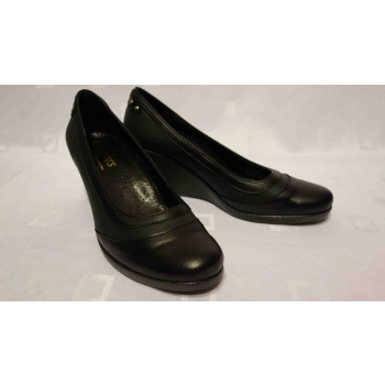 Eleganckie Skórzane Czółenko Koturn 8cm | Rozmiar 38