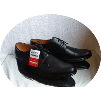 Buty Męskie Skórzane, Czarne, Rozmiar 45
